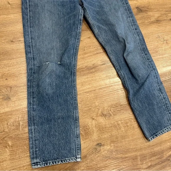 Agolde Riley High Rise Straight Crop Blue Vintage Wash‎ Air Blue Size 25 - Picture 4 of 10